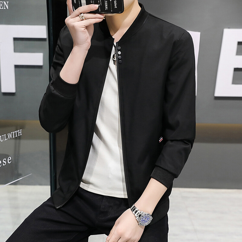 3XL 4XL 5XL vīriešu jaka rudens plānas garām piedurknēm beisbola formas tērps vēja necaurlaidīga riteņbraukšanas jaka Cieta rāvējslēdzēja gadījuma jaka