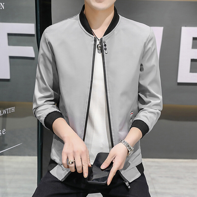 3XL 4XL 5XL vīriešu jaka rudens plānas garām piedurknēm beisbola formas tērps vēja necaurlaidīga riteņbraukšanas jaka Cieta rāvējslēdzēja gadījuma jaka