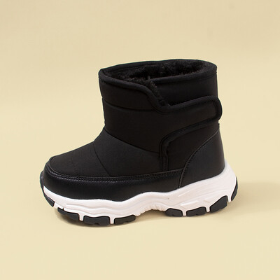 Téli új vízálló szövet nagy gyerek polár hócsizma gyerekeknek meleg vaskos talp alkalmi plüss csizma EKF75