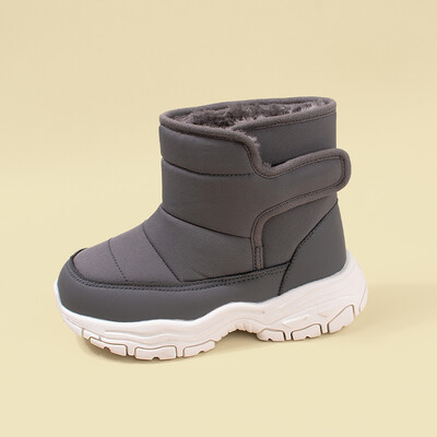 Téli új vízálló szövet nagy gyerek polár hócsizma gyerekeknek meleg vaskos talp alkalmi plüss csizma EKF75