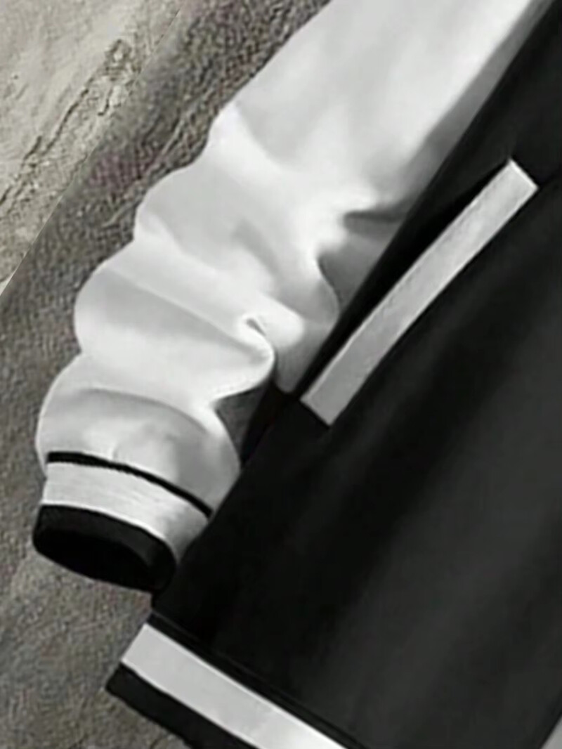 Jachetă de baseball color-bloc pentru bărbați Manfinity Jachetă de piele Streetwear Jachetă de piele pentru bărbați