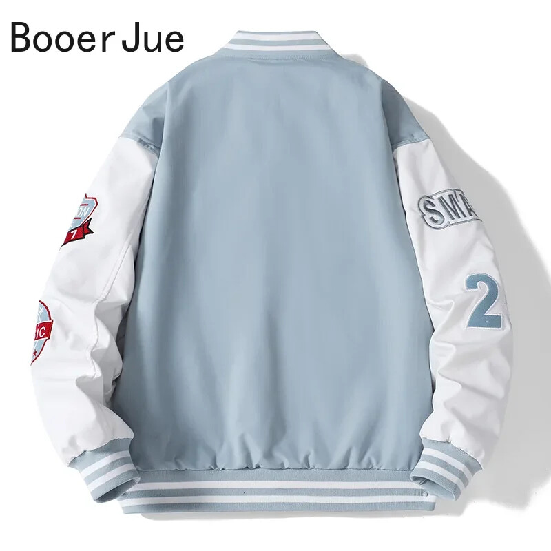 Varsity beisbola bumbvedēja jaka Vīriešu hiphops Harajuku Bone Letter Patchwork Ādas jakas Ielu apģērbi Sieviešu Unisex koledžas mēteļi