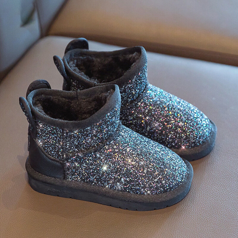 Bērnu sniega zābaki meitenes truša kažokādas siltie zābaki bērnu kokvilnas sporta apavi fliteri īstas ādas princešu modes zābaki