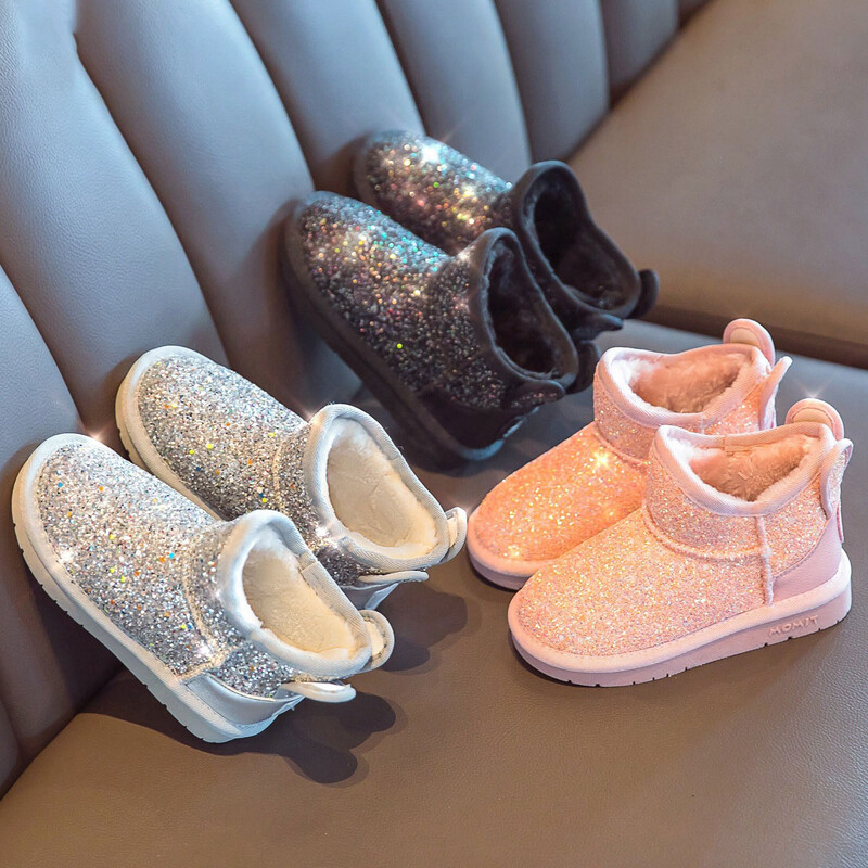 Bērnu sniega zābaki meitenes truša kažokādas siltie zābaki bērnu kokvilnas sporta apavi fliteri īstas ādas princešu modes zābaki