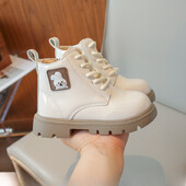 2024. gada pavasara rudens ziemas puszābaki gaiši meiteņu platformas apavi Bordo bēši melni zēnu īsi zābaki, īpaši mājīgi apavi