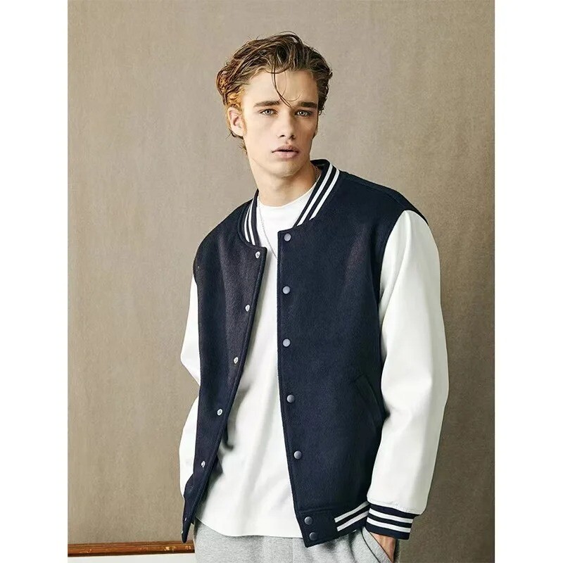Unisex Varsity jakas Patchwork Button Sporta mētelis Sieviešu Vīriešu Komandas beisbola jaka Pielāgotas jakas vīriešiem mēteļi vīriešiem