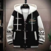 Νέο ανδρικό μπουφάν με κουκούλα M-6XL Ανδρικά ρούχα άνοιξη φθινόπωρο Κορεάτικη μόδα Φαρδύ ανδρικό παλτό με κουκούλα μπέιζμπολ Τζέρσεϊ 2024