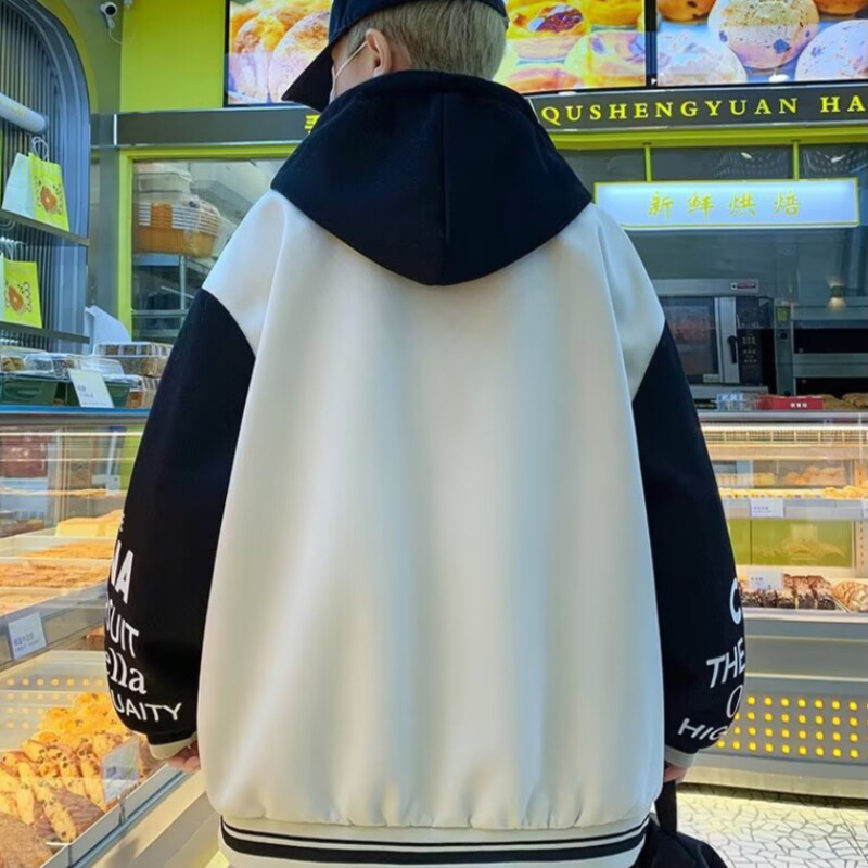 Νέο ανδρικό μπουφάν με κουκούλα M-6XL Ανδρικά ρούχα άνοιξη φθινόπωρο Κορεάτικη μόδα Φαρδύ ανδρικό παλτό με κουκούλα μπέιζμπολ Τζέρσεϊ 2024