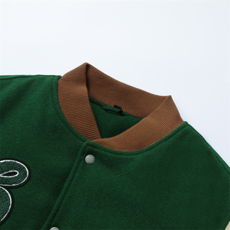 RARF 2024 jauns vīriešu zaļš plāksteris izrotāt bomber jaka jaka PU klips kokvilnas jaka beisbola jaka