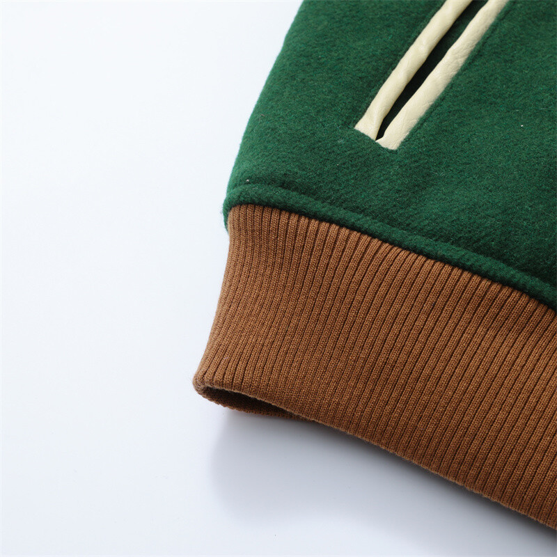 RARF 2024 jauns vīriešu zaļš plāksteris izrotāt bomber jaka jaka PU klips kokvilnas jaka beisbola jaka