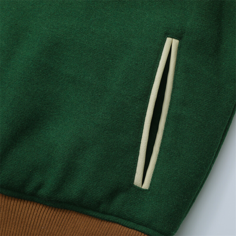 RARF 2024 jauns vīriešu zaļš plāksteris izrotāt bomber jaka jaka PU klips kokvilnas jaka beisbola jaka