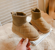 Daudzkrāsaini bērnu sniega zābaki ar plakanu dibenu starpzoles piedurknēm pret slīdēšanu aukstumizturīgi un silti ziemas biezi sniega zābaki