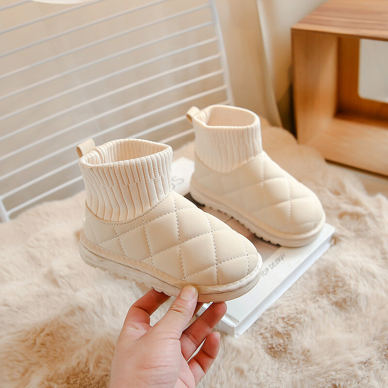 Daudzkrāsaini bērnu sniega zābaki ar plakanu dibenu starpzoles piedurknēm pret slīdēšanu aukstumizturīgi un silti ziemas biezi sniega zābaki