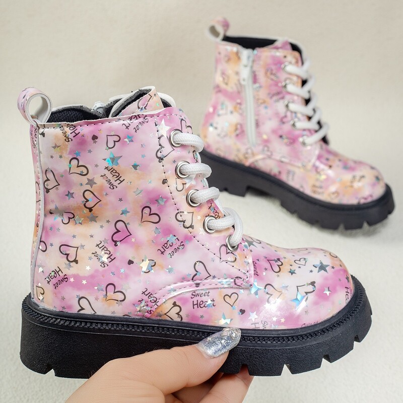 Rózsaszín lány bőrcsizma lapos sarkú, mélyen dekoltált oldalsó cipzárral téli csúszásgátló vízálló lányok divatcsizmák Sandalias De Mujer