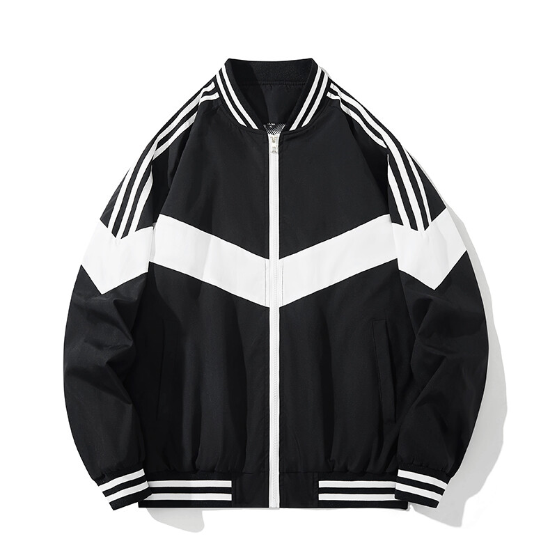 Beisbola uzvalks vīriešu jaka Pavasara plāns trīs stieņu moderns zīmola krāsu bloķējošs slim fit jaka ar garām piedurknēm vējjaka