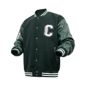 Vyriškos striukės „C“ siuvinėjimas beisbolo bombonešio striukė unisex vintage Letterman vilnos + dirbtinės odos paltas rudeniui ir pavasariui