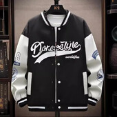 Μοντέρνο μπουφάν μπέιζμπολ με χαλαρή εφαρμογή για άντρες Casual αμερικανικό στυλ Preppy Fashion Ανοιξιάτικο φθινόπωρο φοιτητικό λεπτό κανονικό μήκος