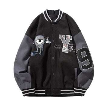 Y Letter Varsity Baseball Bomber Jacket Ανδρικά βαμβακερά Γυναικεία παλτό μεγάλου μεγέθους Μαύρο καφέ Hip Hop University College Loose