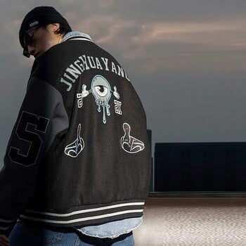 Y Letter Varsity Baseball Bomber Jacket Ανδρικά βαμβακερά Γυναικεία παλτό μεγάλου μεγέθους Μαύρο καφέ Hip Hop University College Loose