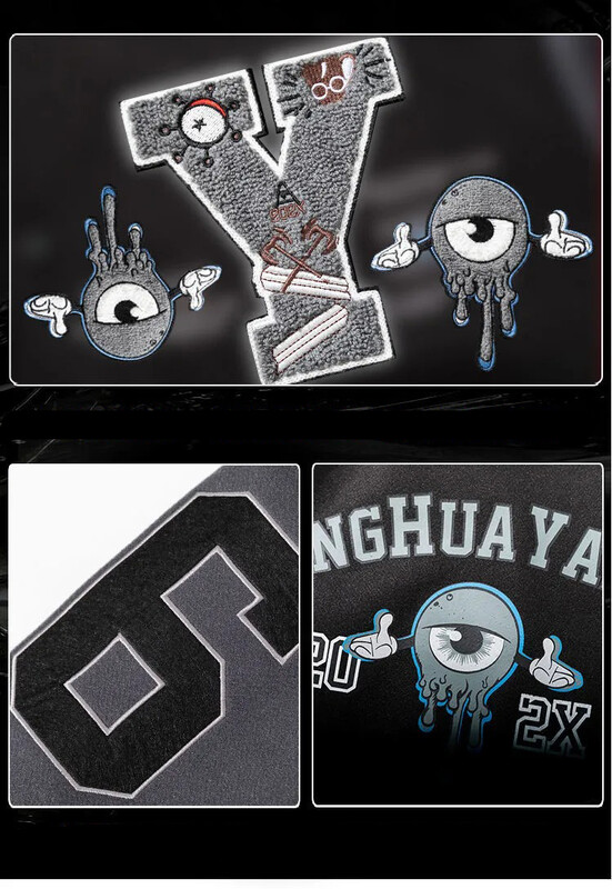 Jachetă bomber de baseball cu literă Y Bărbați Bumbac Mantoane supradimensionate pentru femei Negru maro Uniformă universitară Hip Hop largă