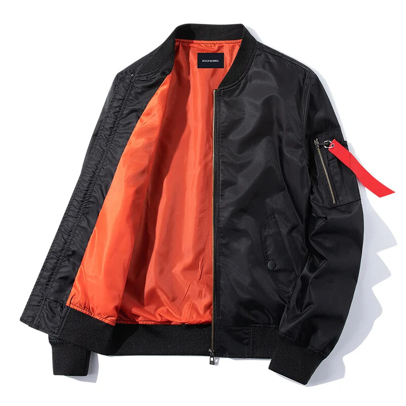 Pavasara rudens vīriešu apģērbs Universāls sporta gadījuma statīvs apkakles jaka MA Pilot jaka brīvi pieguļoša beisbola uniforma vīriešiem