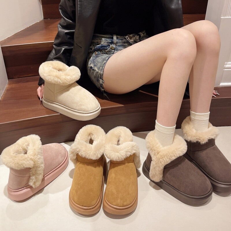 Téli lapos talpú bársony pamut cipő, csúszásmentes, kényelmes, alkalmi női csizma, divatos mandzsetta, vastag talpú hócsizma