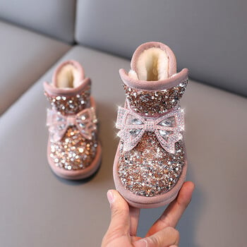 Κορίτσια Snow Boots Thick Velvet Cute Baby Girls Boot Ζεστές βαμβακερές μπότες Χειμερινά παπούτσια για κορίτσι Παιδικά παπούτσια Princess Shoe Botas Niña