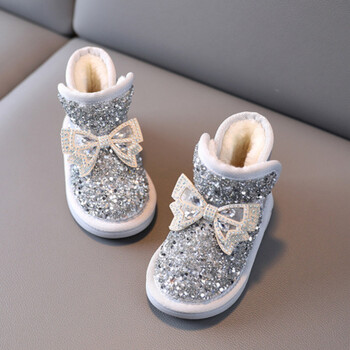 Κορίτσια Snow Boots Thick Velvet Cute Baby Girls Boot Ζεστές βαμβακερές μπότες Χειμερινά παπούτσια για κορίτσι Παιδικά παπούτσια Princess Shoe Botas Niña