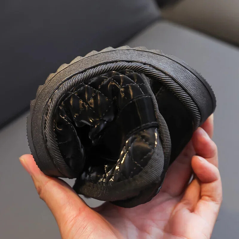 Téli Lányok Hócsizmák Gyerekek Kültéri Csizmák Meleg plüss Strasszos masni Hercegnő Cipők Szélálló Vízálló Gyerekcsizmák