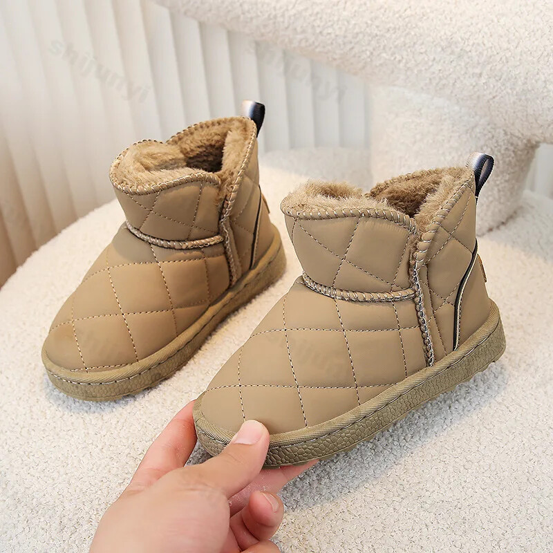 Fiúk Lányok Téli Meleg Cipők 2024 Új Gyermek hócsizmák Gyerek Alkalmi Cipők Csúszásgátló szabadtéri lábbelik plusz kasmír cipők
