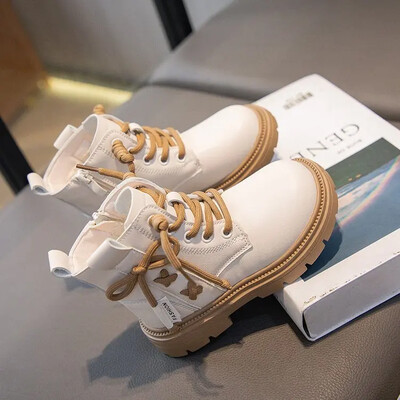 Gyerek divat Meleg csizma Lányok Bokacsizma Cipzár Menő Gyerek Princess Catwalk Bőrcsizma csúszásmentes 26-37 méret Csúszásgátló