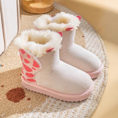Παιδικά μποτάκια χιονιού Χειμερινά παπούτσια για αγόρια Παιδικά 2024 Νέα παιδικά παιδικά αντιολισθητικά σουέτ μποτάκια με βαμβακερή επένδυση για κορίτσια Μποτάκια 2-7 ετών