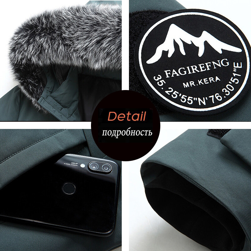 2023 őszi téli férfi szélálló kabát kabátok férfi meleg fehér kacsatoll kapucnis dzseki Parkas több zsebes kabát férfi