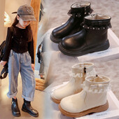 3-18 éves lányok rövid csizmák íjgyöngy lányok bőrcipő négy évszak divat száz gyerek baba Martin csizma cipő