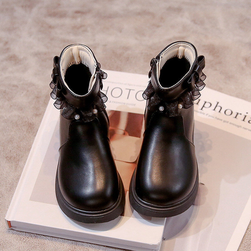 3-18 éves lányok rövid csizmák íjgyöngy lányok bőrcipő négy évszak divat száz gyerek baba Martin csizma cipő