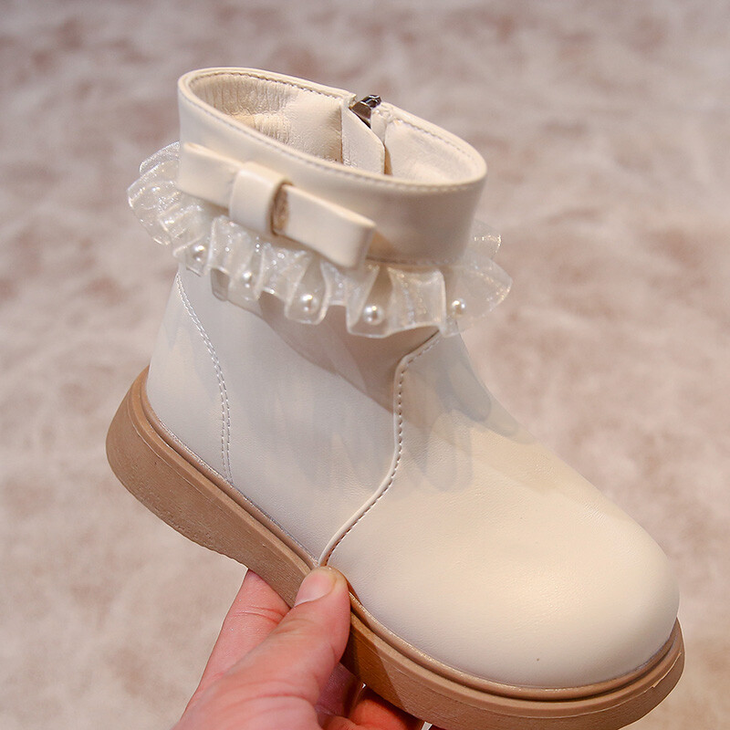 3-18 éves lányok rövid csizmák íjgyöngy lányok bőrcipő négy évszak divat száz gyerek baba Martin csizma cipő