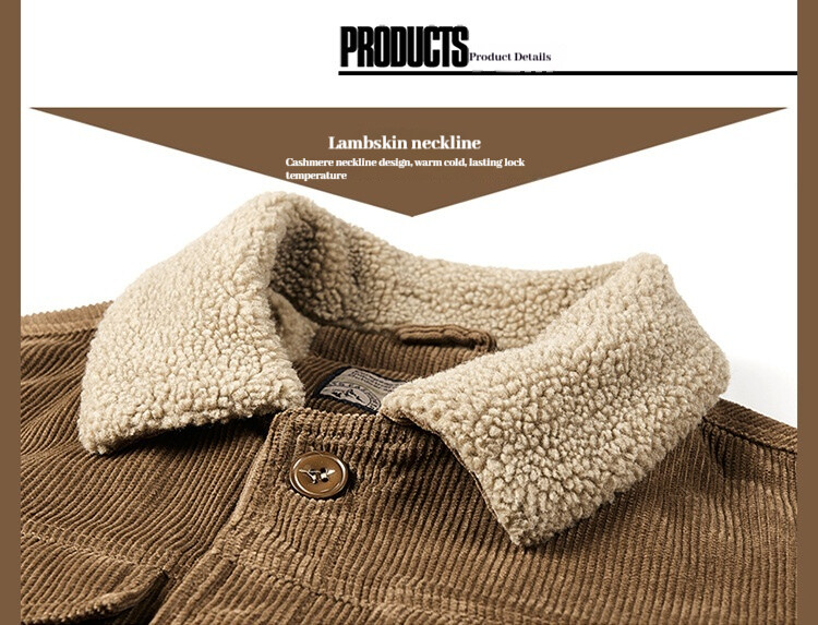 Rudens un ziemas jauna vīriešu ikdienas kokvilnas jaka Vīriešu atloks Tīras kokvilnas ikdienas brīva kokvilnas jaka Vīriešu daudzpusīga jaka