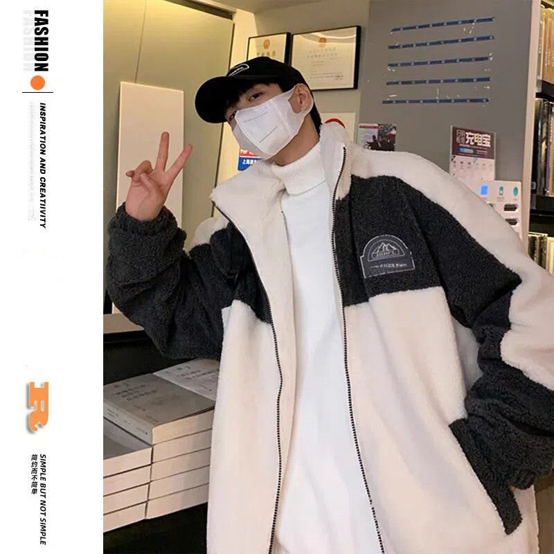 Sügistalvine paksendatud fliisvoodriga meeste puuvillane mantel Lahti istuv polsterdatud jope Trendikas Korea stiilis puuvillase polsterdatud mantel meestele