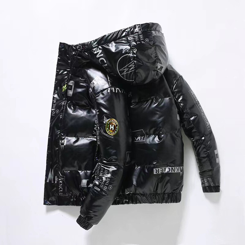 Žieminė vyriška pūkinė striukė Aukštos kokybės 86 % ~ 90 % balti ančių pūkiniai stori šilti trumpo stiliaus paltai Korėjos mados poros blizgios striukės