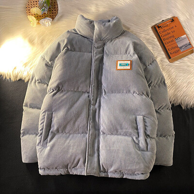 2024-es Harajuku férfi meleg parkák télikabát kordbársony pamut nagyméretű férfi téli dzsekik széldzseki párnázott kabát női parkas