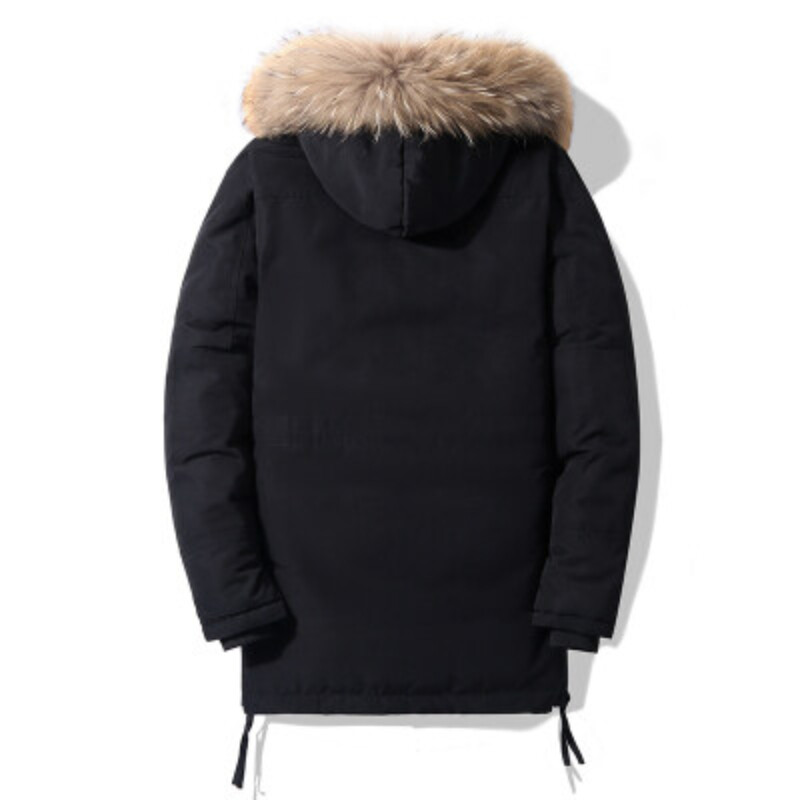 Új Big Goose férfi pehelykabát télen Ifjúsági koreai változat, hosszú vastag téli ruházat mindennapi alkalmi meleg divatkabát