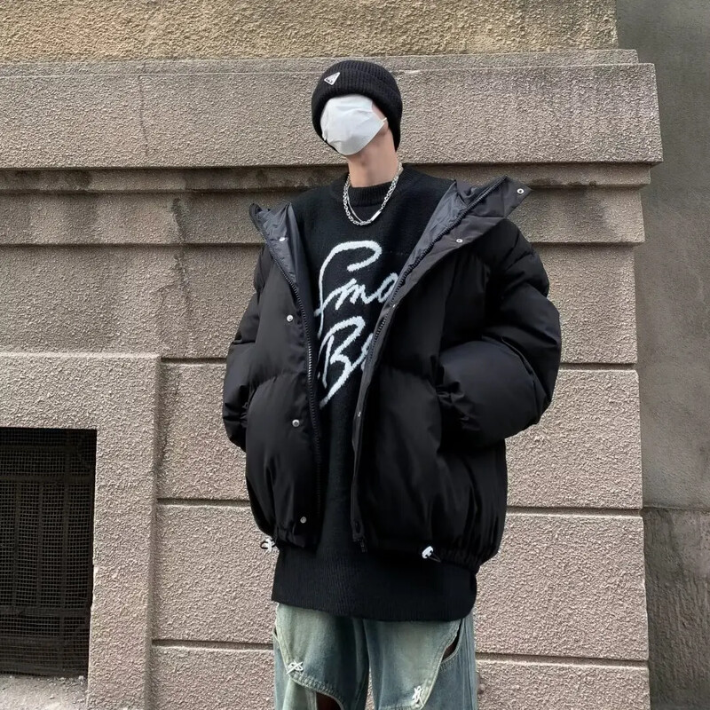 Pastorintas žieminis medvilninis paltas su gobtuvu, vyriškas, moteriškas, laisvalaikis, universalus, paminkštintas pora, neperpučiamas vėjo striukė, madinga