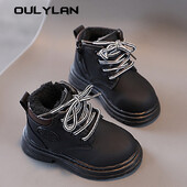 Jauni Bērnu modes zābaki Zēniem Meiteņu Pretslīdēšanas Sānos Rāvējslēdzējs Vienkrāsaini Bērnu Ikdienas apavi Modes Zābaki bērniem 21. Izmērs-