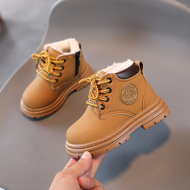 Jauni Bērnu modes zābaki Zēniem Meiteņu Pretslīdēšanas Sānos Rāvējslēdzējs Vienkrāsaini Bērnu Ikdienas apavi Modes Zābaki bērniem 21. Izmērs-