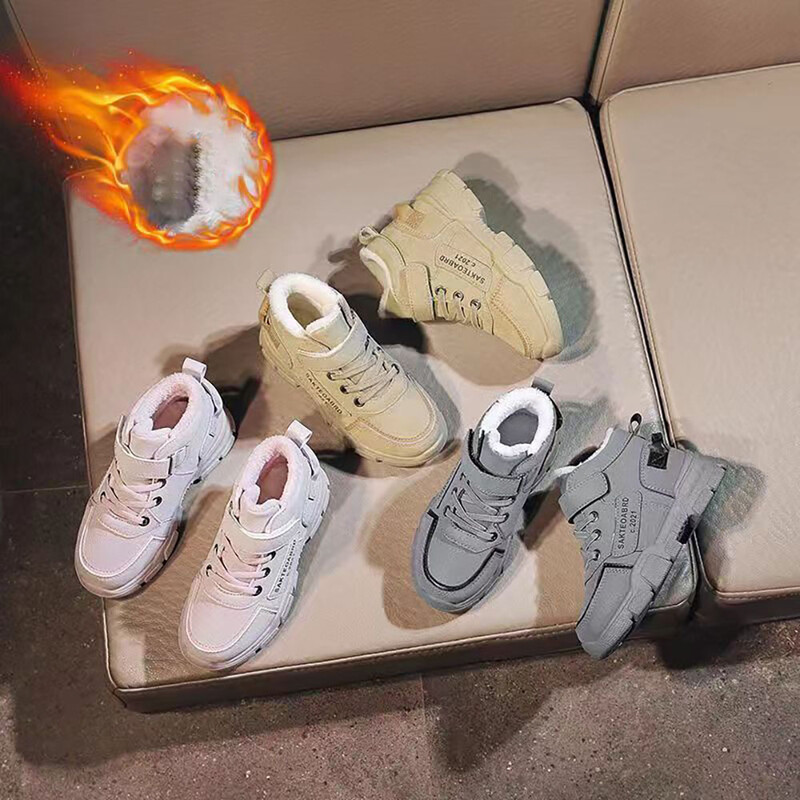 Talvised lumesaapad lastele 2024 Trend Fashion Plush puuvillased kingad Paksud soojad teismeliste kunstkarusnahast saapad lastele