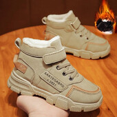 Žieminiai vaikiški batai berniukams plius kašmyrui stori šilti sniego batai mergaitėms neslystantys lauko batai Martino batai studentams žygio batai