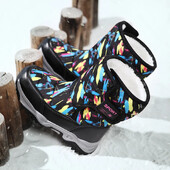 Gyerek polár bélésű hócsizma 2024 őszi tél új stílus meleg vastagított pamut fiúcsizma Martin fiú téli cipők