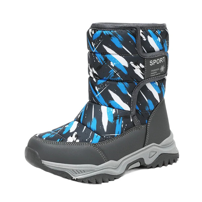 Gyerek polár bélésű hócsizma 2024 őszi tél új stílus meleg vastagított pamut fiúcsizma Martin fiú téli cipők