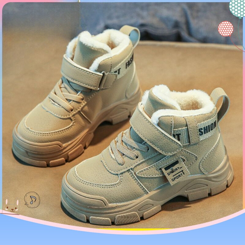 2024 téli új gyerekcsizma fiúk plusz kasmír vastag meleg hócsizma lányok csúszásmentes kültéri Martin csizma diákcipő
