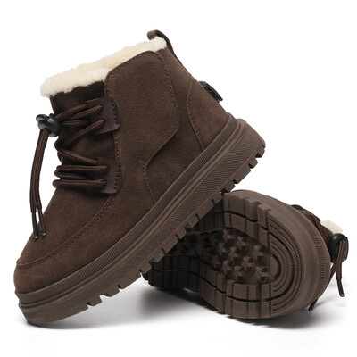 Bērnu sniega zābaki, kokvilnas kurpes, ziemas augstās tops moderns jauns stils ar plīša un bieziem zābakiem